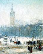 Childe Hassam Snowstorm, Madison Square Sweden oil painting artist